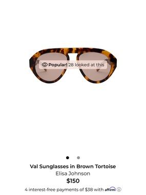 Elisa Johnson Val Sunglasses in Brown Tortoise